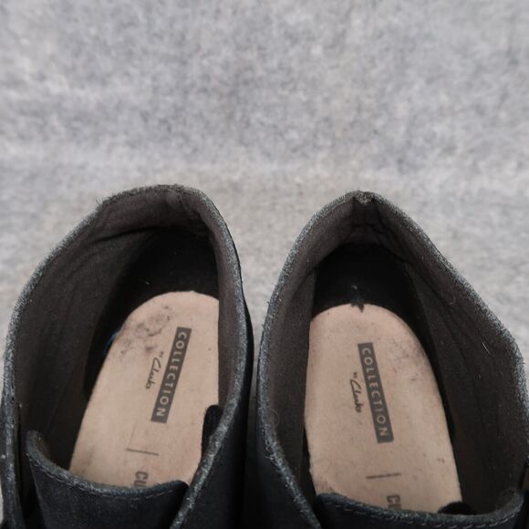Clarks Shoes Women 7.5 Bootie Wedge Fashion Comfort Leather Classic Chukka Black - Picture 13 of 13